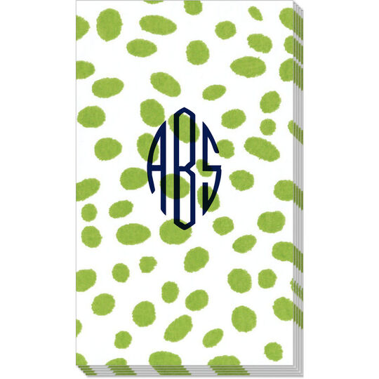 Green Spots Caspari Paper Linen Like Guest Towels